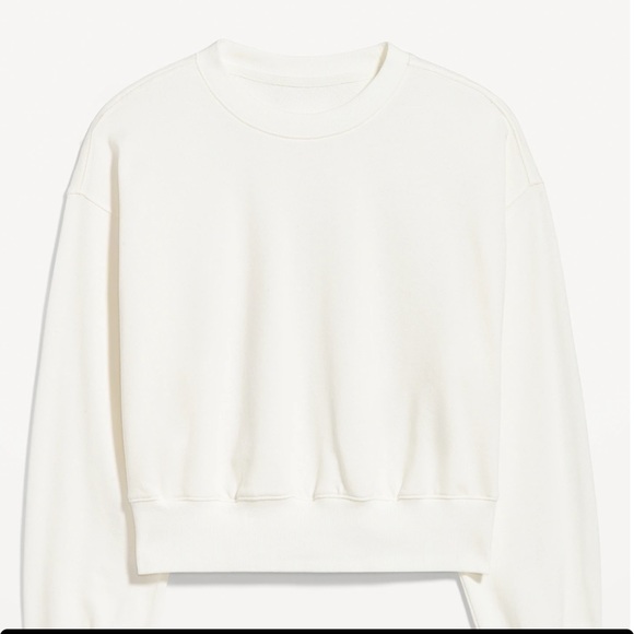 NWT OLD NAVY Drop-Shoulder Cropped Sweatshirt Color: Sea Salt  SIZE X-LARGE - Picture 1 of 9